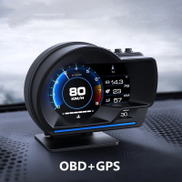 ESTINK Digital HeadUp Displayer OBD2+GPS Speed Warning Head Up Display Smart Gauge Car HUD Speedometer Turbo RPM Alarm for Car Truck