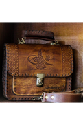 zarif atolye Ottoman Tughra Leather Handbag