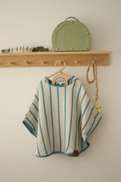 Mujo Baby&Kids Striped Multi Muslin Poncho Turquoise for Kids