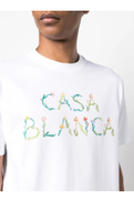 CASABLANCA Fleure Regular Fit White T-shirt