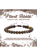 Deniz Dogal Tas Certified Pitersite 6mm Stair Closure Natural Stone Bracelet Unisex