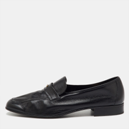 Bally Black Leather Logo Slip On Penny Loafers Men