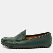 Gucci Dark Green Guccissima Leather Slip On Loafers Men