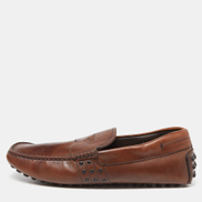 Tod's Brown Leather Penny Loafers Men