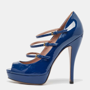 Gucci Blue Patent Leather Lisbeth Pumps Women