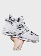 Beauenty Casual Lace-Up Low Top Sneakers White Black