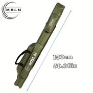  Large Capacity 150cm 3-layer Fishing Bag, Durable Polyester With Dual Side Pockets, Shoulder Or Hand Carry Design