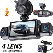  Zkcamspy Car Dash Cam 4 Channel Driving Camera 1080p Front And 720p Left inside Right 480p Rear Car Dvr Recorder Night Vision Loop Recording 24h Parking Monitor Car Assecories