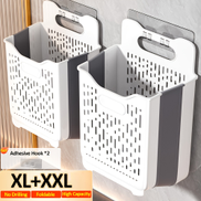 Joybos Wall Mounted Laundry Basket, Foldable Large Capacity Clothes Hamper, No Drill Storage Bin For Bathroom Bedroom, Space Saving Dirty Clothes Organizer With Ventilated Design, Laundry Baskets