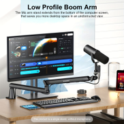  Microphone Arm, Ak-55 Desktop Thick Adjustable Microphone Arm Holder With Cable Storage, Suitable Snowball Ice , , Wave, Etc