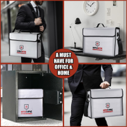  Fireproof Document Bag, Large Storage Bag16.5 X 13 X 5.1inches With Coating & Zipper Closure, Portable Safe Fireproof Bag Kit For Documents And Storage