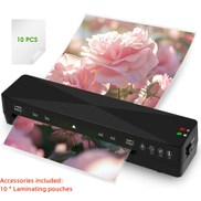  A4 Thermal Laminator Machine For Hot And Cold Settings With 10 Laminating Pouchesa410 No Bubbles, 60s Fast Easy To Carry Features Abs Function For School Home Use uk Black