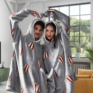  Thickened Warm Couple's Flannel Loungewear In Plus Size With Popcorn Design