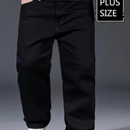  Baggy Jeans For Men, Featuring Stretchy Fabric, Loose Straight Cut, High Waist, Versatile , And Trendy Long Pants, Plus Size, Autumn Essentials
