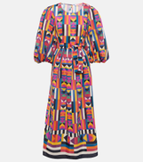 Eres Multiple printed cotton and silk midi dress