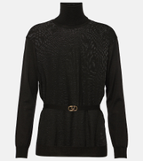 Valentino Garavani Belted virgin wool turtleneck sweater
