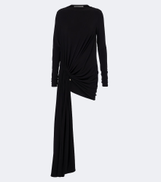 Sportmax Asymmetric gathered jersey minidress