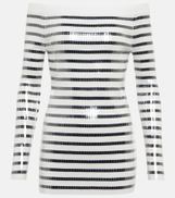 Jean Paul Gaultier Sequined striped sweater minidress