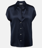 Vince Ruched silk satin blouse