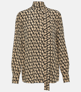Valentino Garavani Toile Iconographe silk crepe de chine blouse