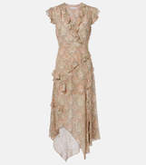 Veronica Beard Avenel printed ruffled silk midi dress