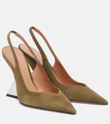The Attico Cheope 105 suede slingback pumps