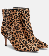 Veronica Beard Lisa 70 leopard-print calf hair ankle boots
