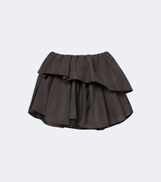 Acne Studios Ruffled checked wool-blend miniskirt