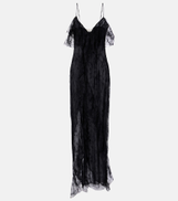 Blumarine Ruffled sheer lace gown