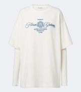 Acne Studios Layered embroidered cotton jersey T-shirt