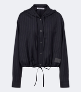 Acne Studios Pinstripe hooded wool jacket