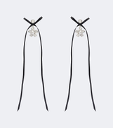Simone Rocha Bow-detail crystal-embellished drop earrings
