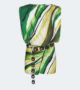 Christopher Esber Belted printed silk minidress