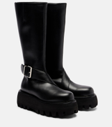 McQueen Sofa Buckle leather knee-high boots