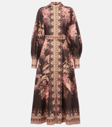 Zimmermann Illuminate floral linen midi dress