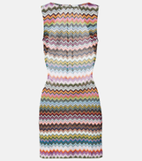 Missoni Zigzag open-back lame minidress