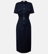 McQueen Belted wool gabardine shirt dress