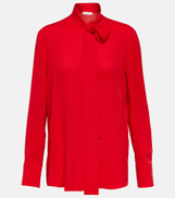 Valentino Bow-detail silk blouse