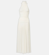 Magda Butrym Ruched sheer high-neck maxi dress
