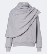 Magda Butrym Draped cotton-blend jersey sweatshirt
