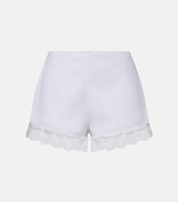 Staud Von lace-trimmed linen shorts