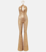 Roberto Cavalli Snake-print halterneck jumpsuit