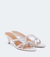 Staud Carrie metallic leather mules