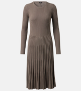 Joseph Ribbed-knit pleated wool midi dress