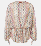 Missoni Zig Zag cutout gathered blouse