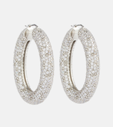 Jil Sander Crystal-embellished hoop earrings
