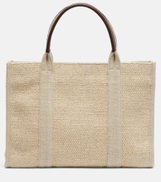 The Row Georgia Medium leather-trimmed canvas tote bag