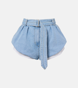 Magda Butrym Belted high-rise denim shorts