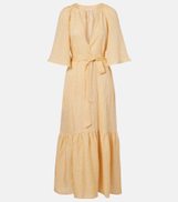 Eres Audacieuse belted linen maxi dress
