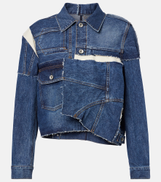 sacai patchwork-design denim jacket